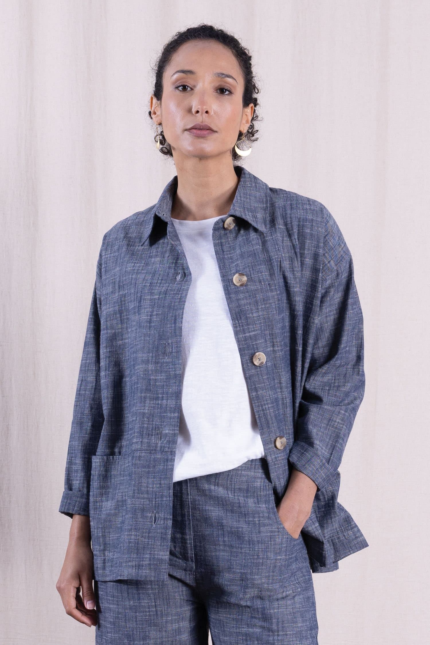 Nomads Clothing Nomads Clothing Women's Womens Chambray Shirt Jacket in Blue