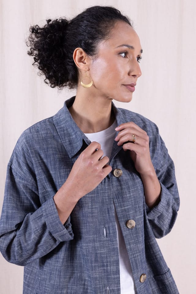 Nomads Clothing Nomads Clothing Women's Womens Chambray Shirt Jacket in Blue - 3