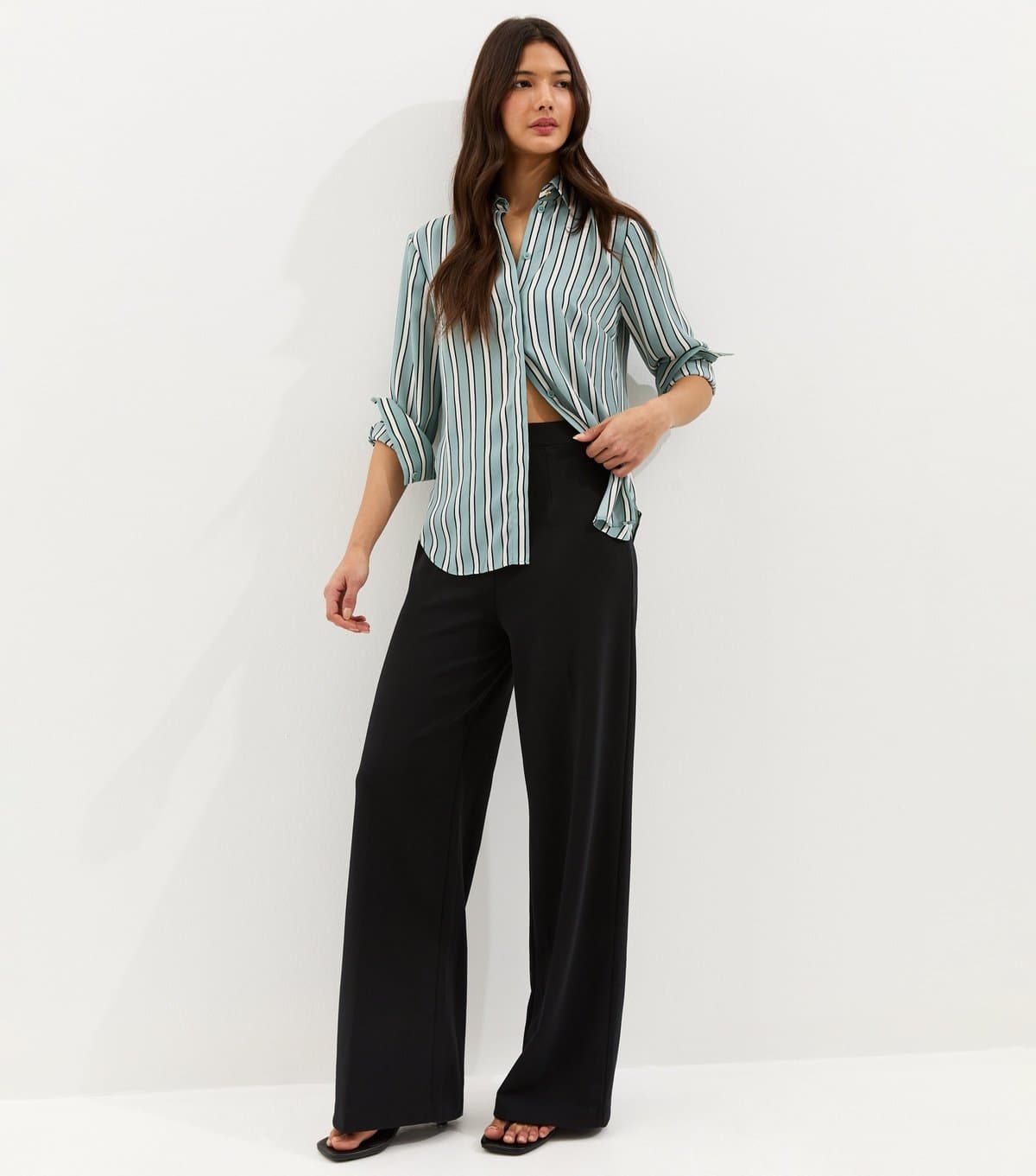 New Look New Look Black Jersey Wide Leg Trousers