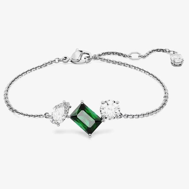 Swarovski Swarovski Women's Mesmera Green Mixed Cuts Rhodium Plated Bracelet 5668360 (M) - 2
