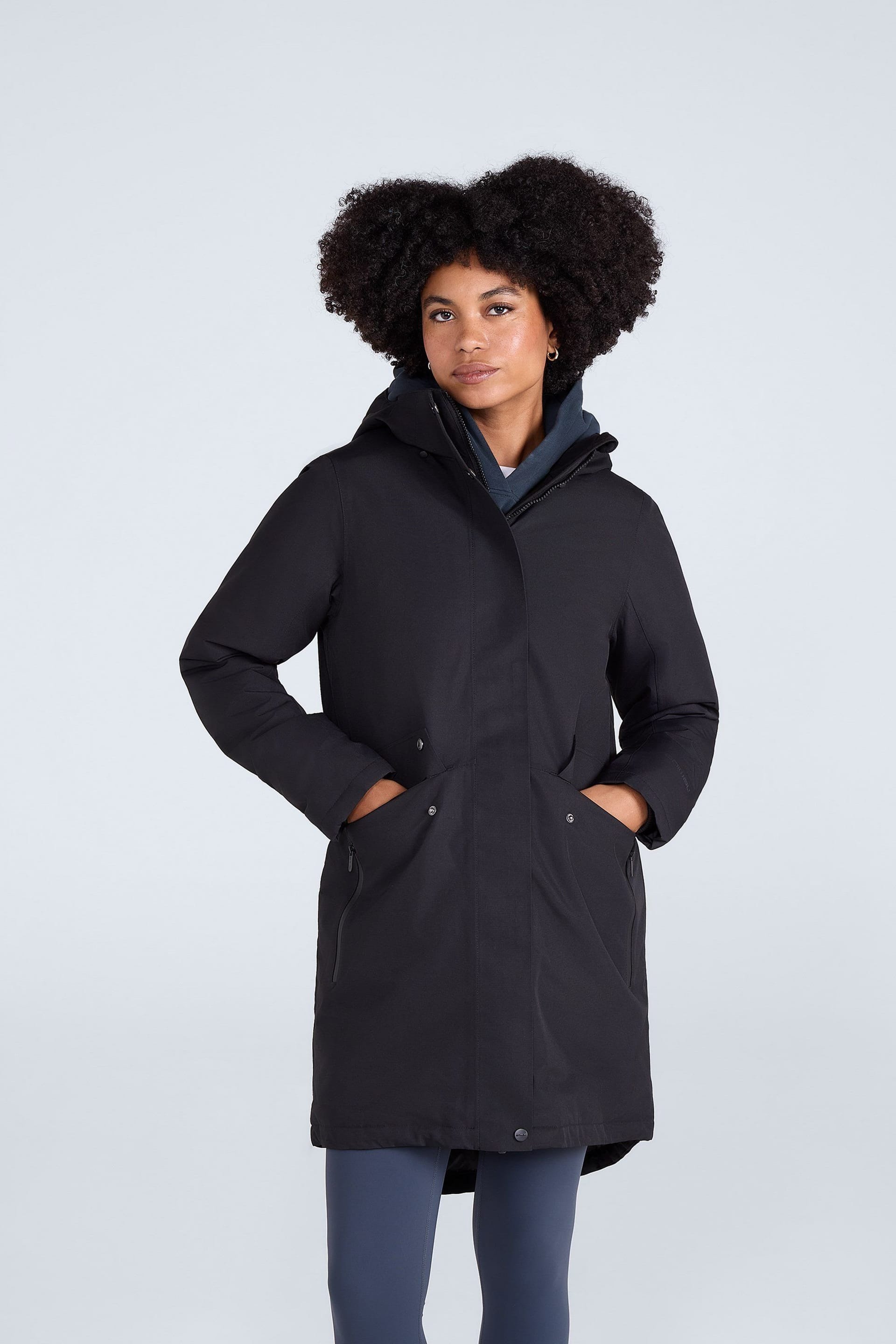 Animal Women's 'Lisbon' Waterproof Warm Fleece Jacket in Black