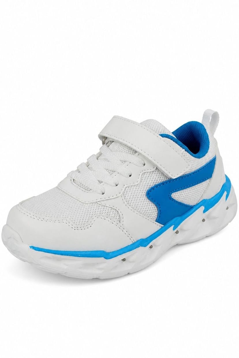 JCDees JCDees Men's Touch Fastening Light Up Trainers in White - 1