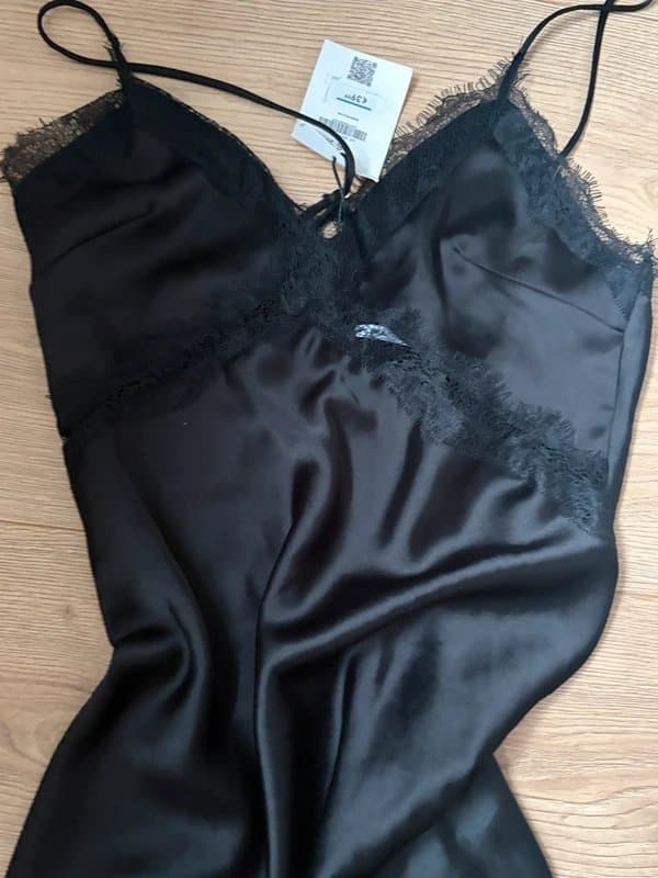 Bershka Black Lacey silk dress Bershka