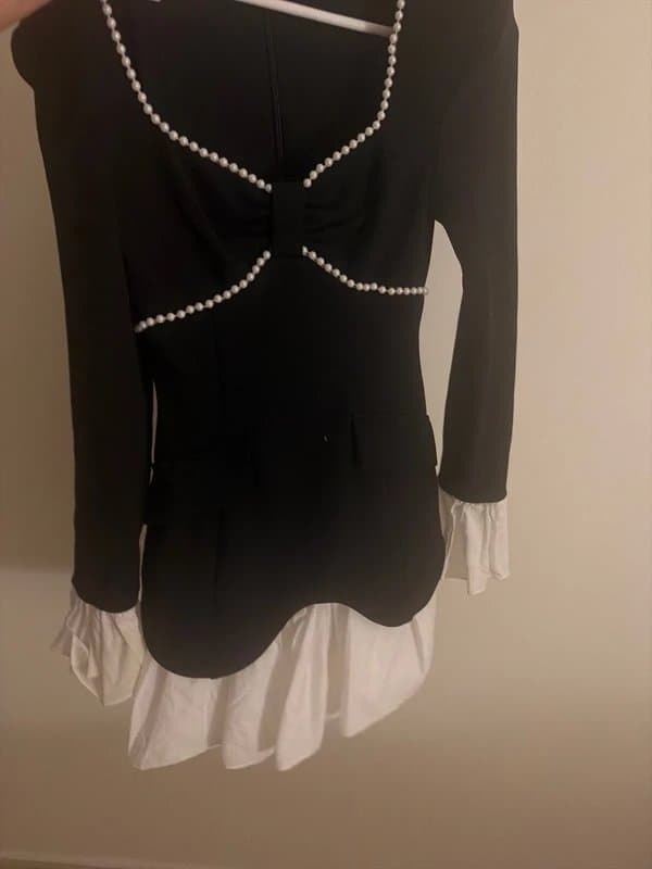 ASOS Classy black dress with pearl embroidered