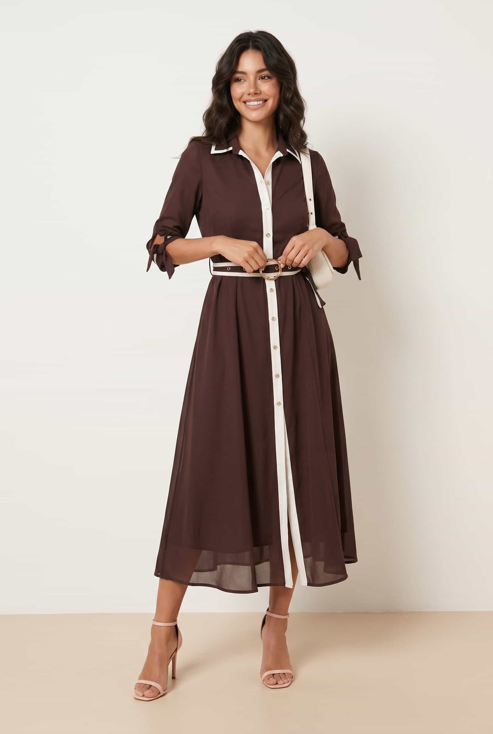 Style Cheat Women's Tipped Daphne Dress in Brown