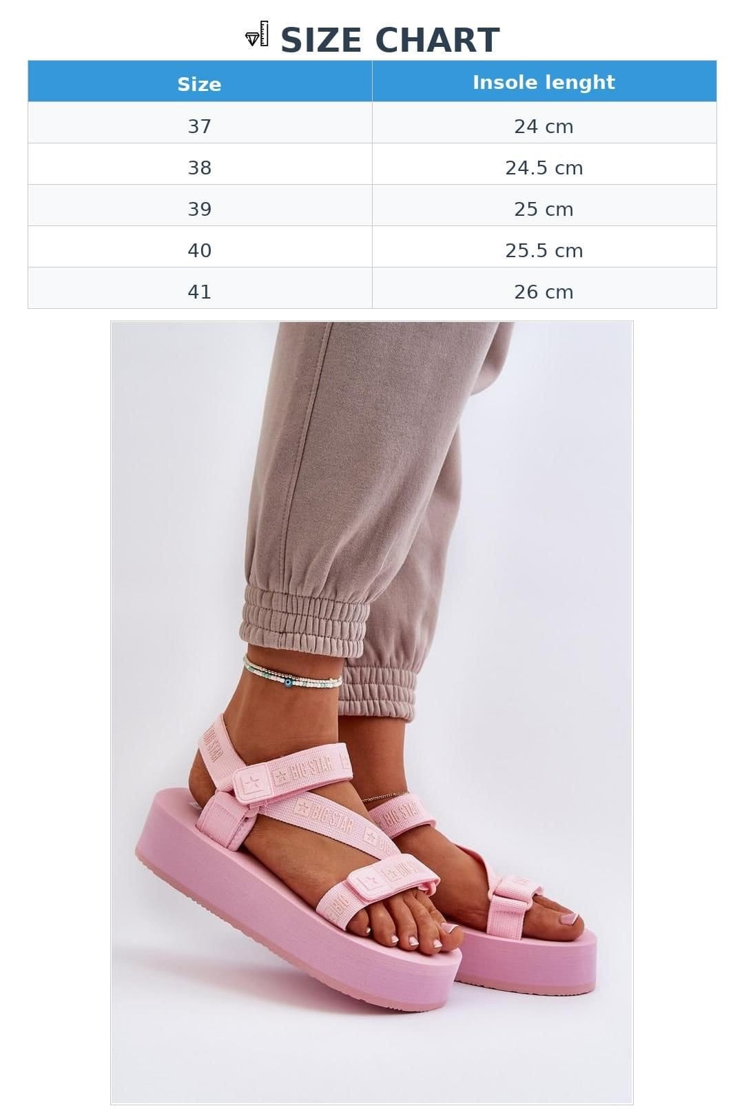 Love Lace Love Lace Women's Big Star Step In Style Platform Velcro Sandals for Summer in Pink - 4