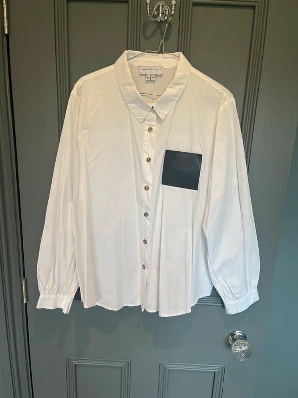 Never Fully Dressed Never fully dressed shirt faux leather patch