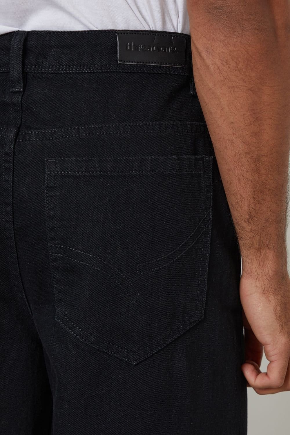 Threadbare Threadbare Men's Baggy Fit Jeans in Black - 4