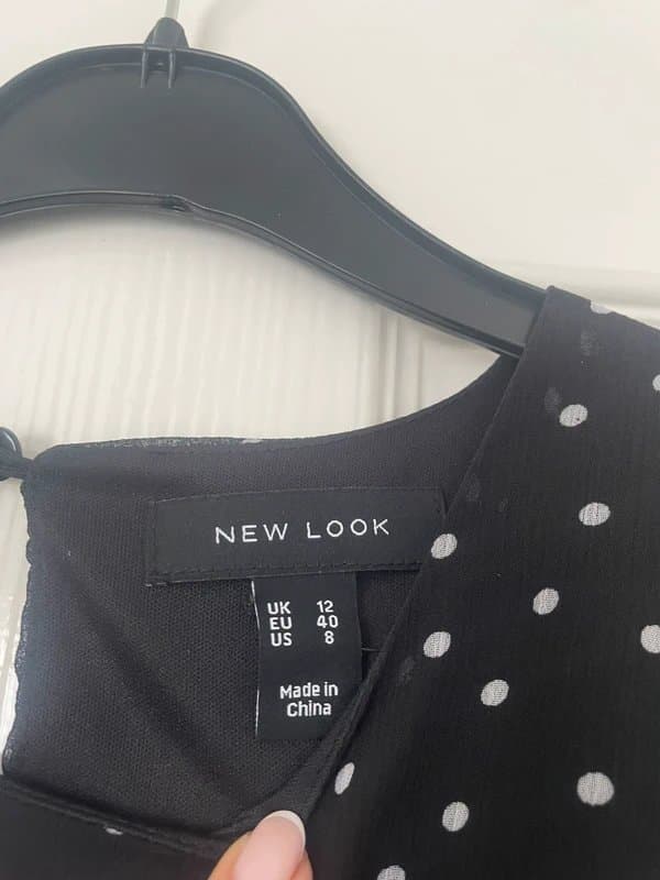 New Look New look chiffon black/white spot maxi dress size 12