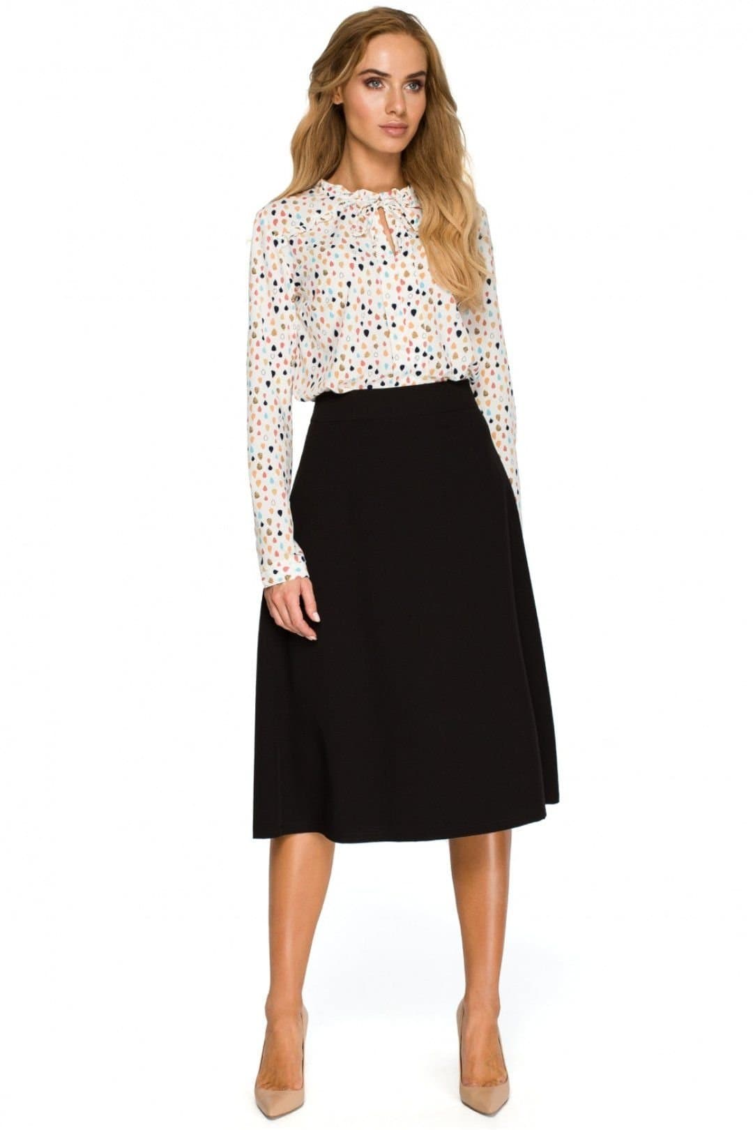 Love Lace Love Lace Women's Aline Midi Skirt with Covered Zip in Black