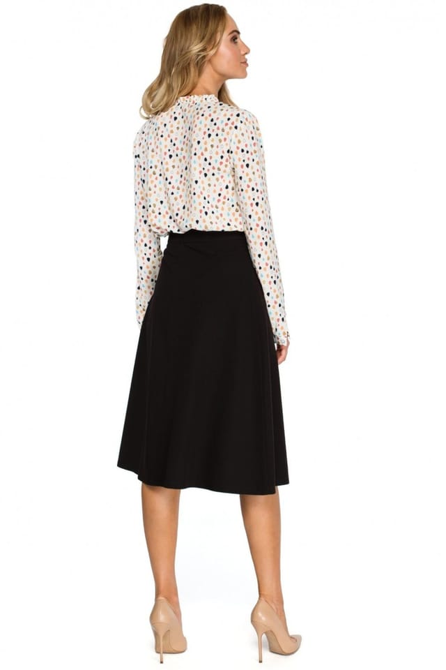 Love Lace Love Lace Women's Aline Midi Skirt with Covered Zip in Black - 2