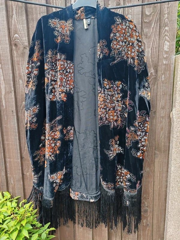 Topshop Topshop Vintage Style Velvet tassled Shawl / Duster Jacket One Size
