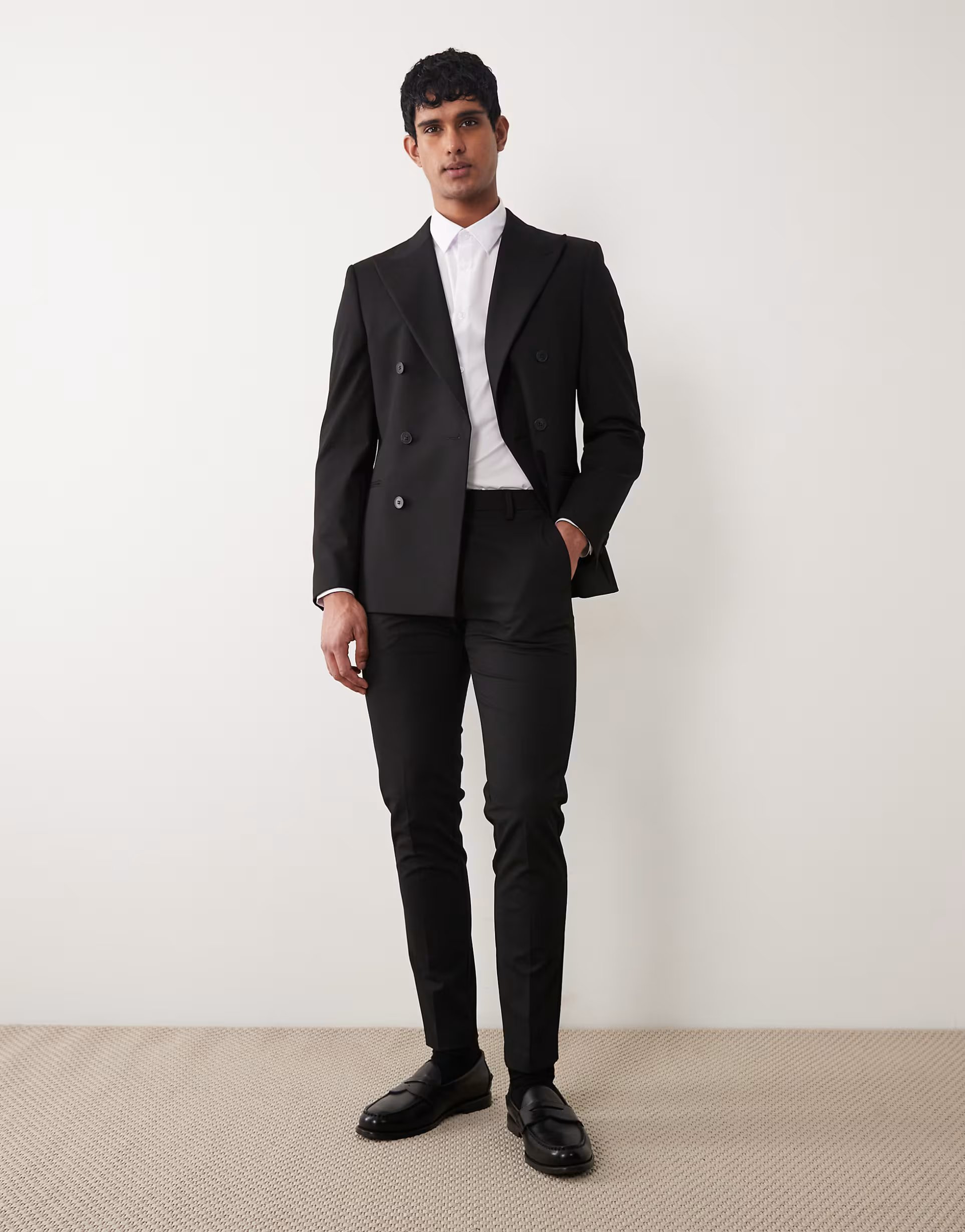 ASOS ASOS DESIGN skinny suit trouser in black twill - 1