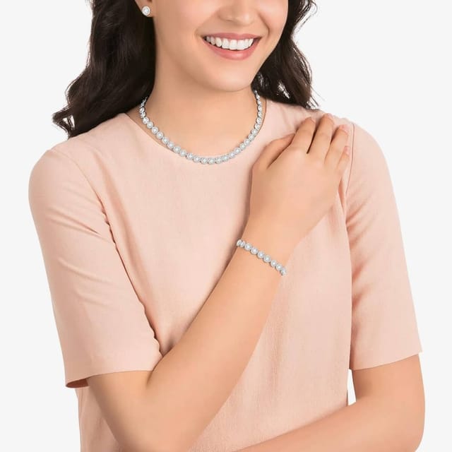 Swarovski Swarovski Women's Angelic Jewellery Set 5367853 in Silver - 2
