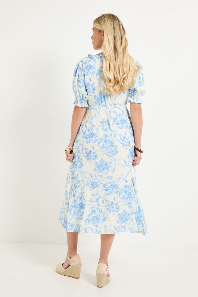 Wallis Wallis Women's Petite Summer Floral Tea Dress in Ivory - 3