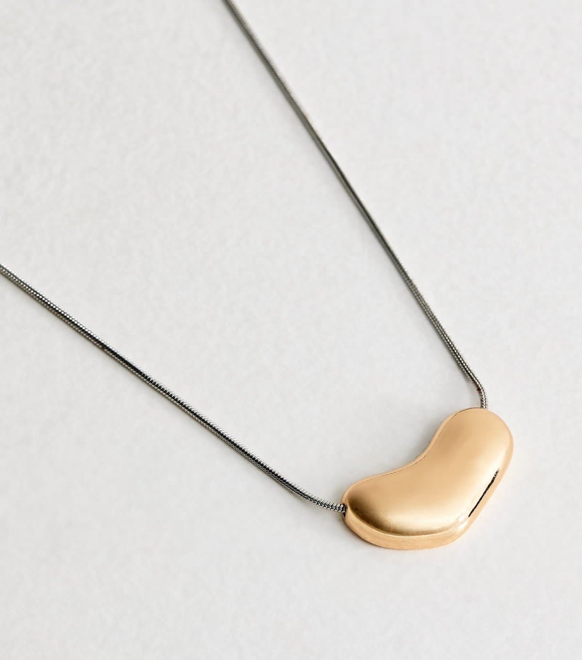 New Look Mixed Metal Dome Pendant Chain Necklace New Look