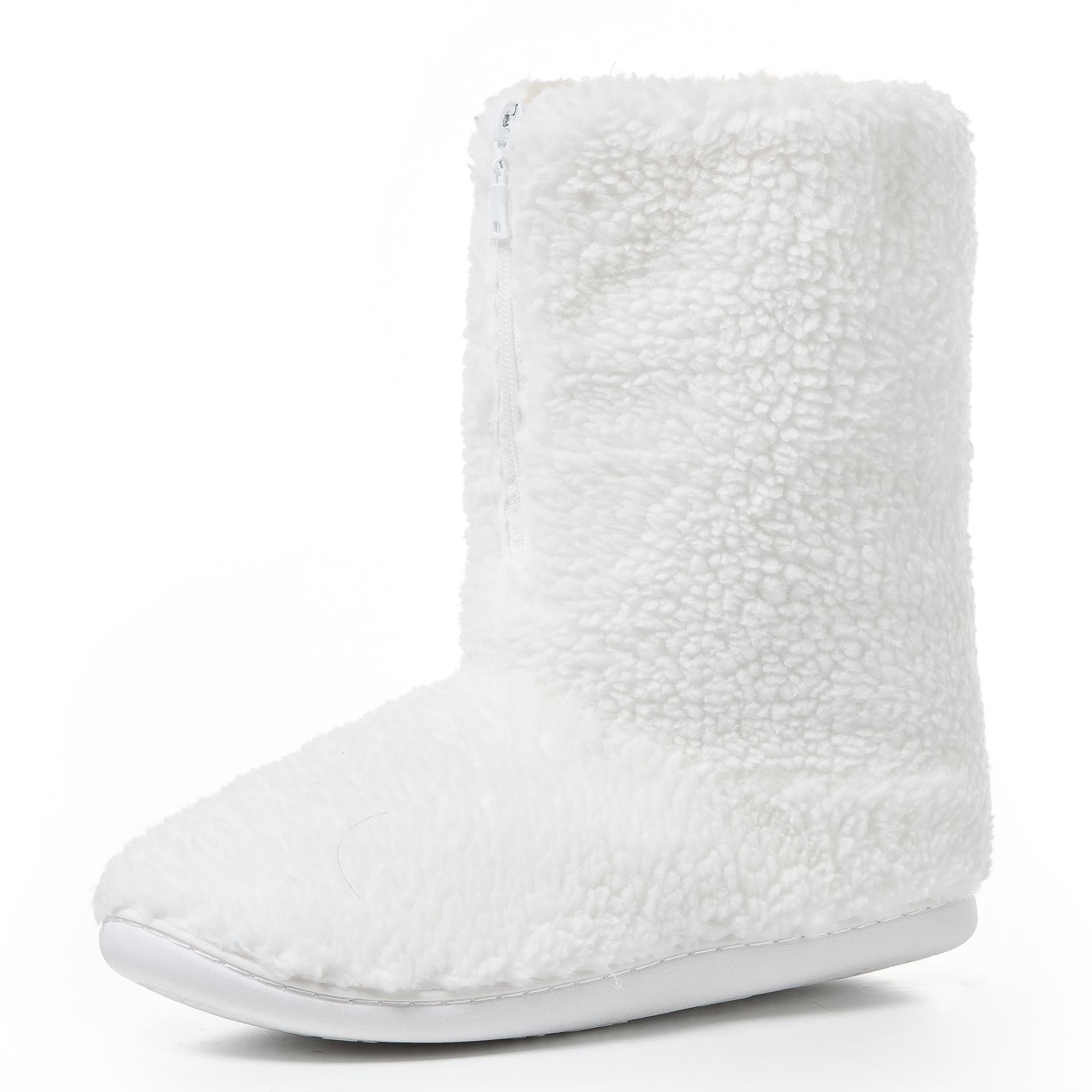 Viva VIVA Polar Men's Anti-Slip Memory Foam Indoor Soft Sherpa Slipper Boots in White