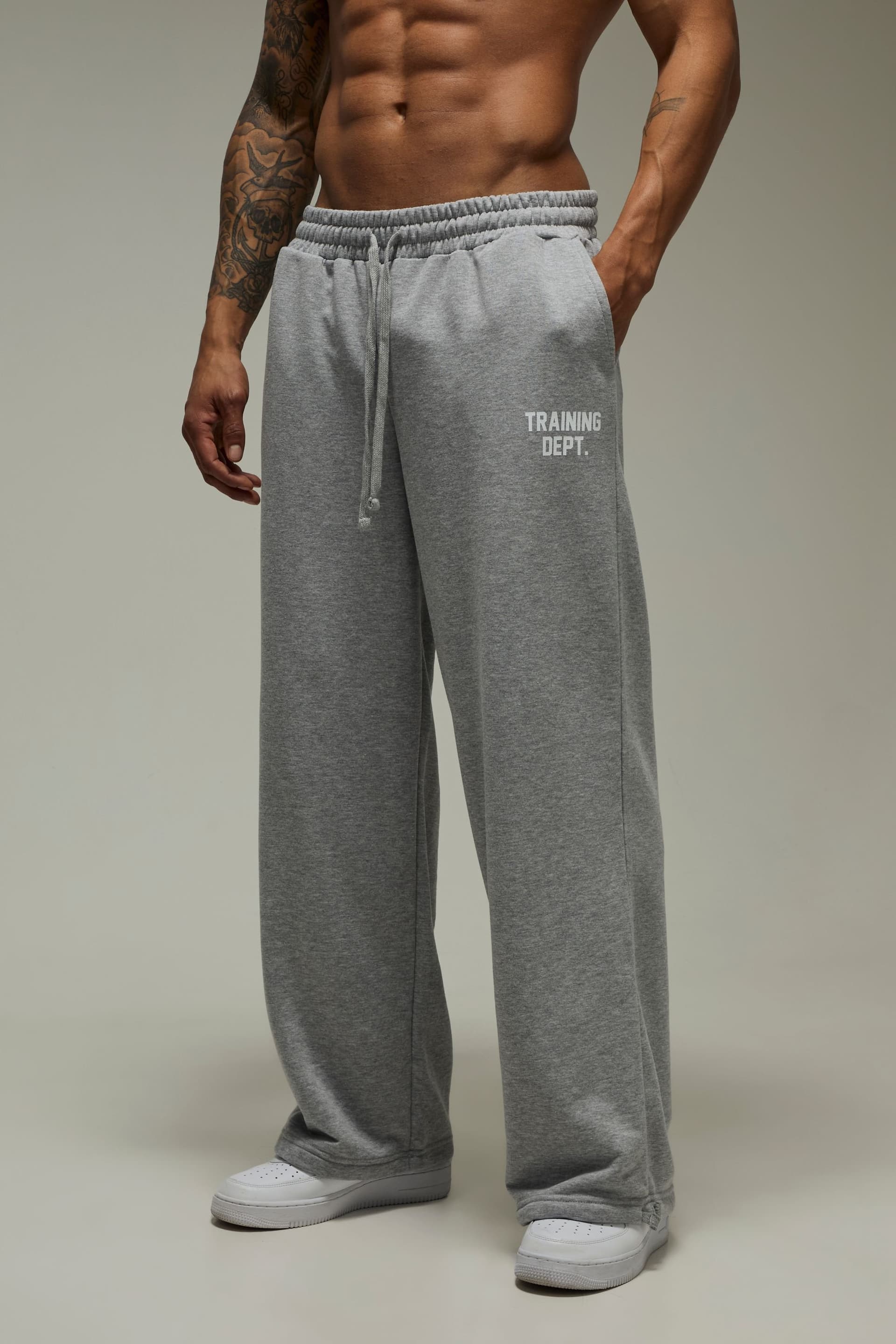 Training Dept. Training Dept. Men's Training Dept Adjustable Cuff Wide Leg Jogger in Grey Marl