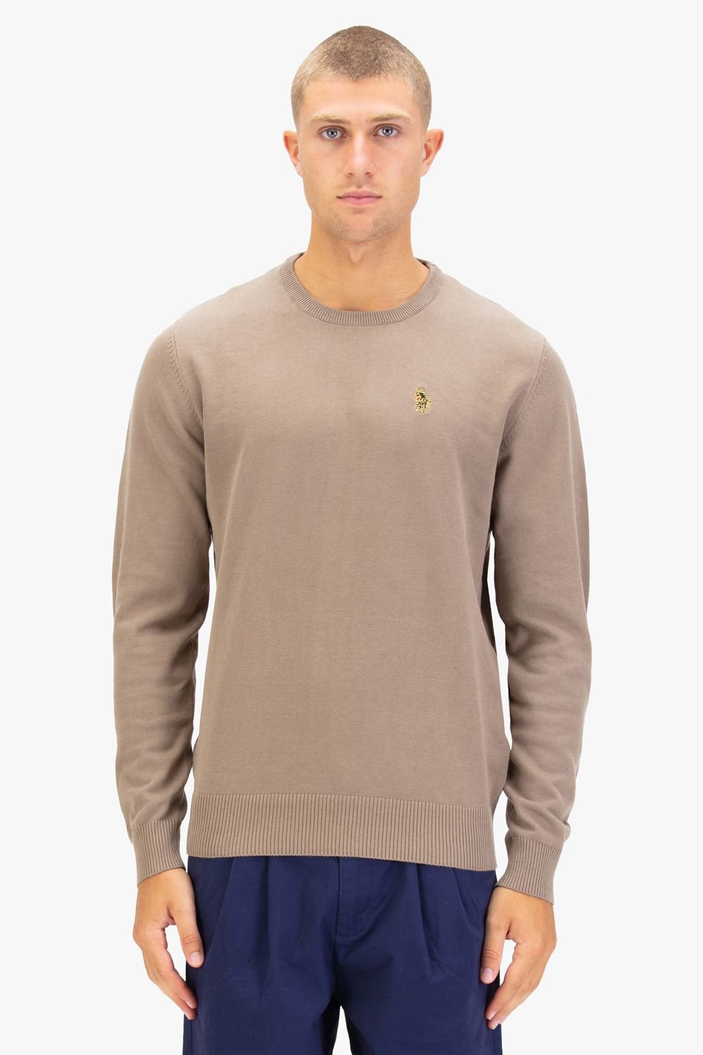 Luke 1977 Luke 1977 Men's Gerard 3 Knitted Jumper in Light Brown - 1
