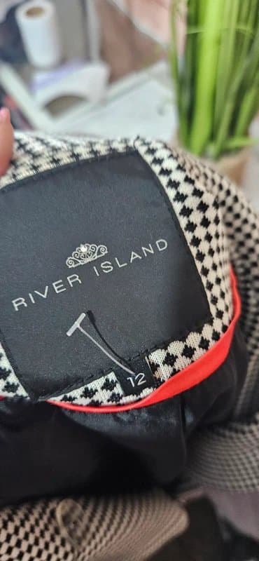 River Island River island checked smart blazer jacket size 12