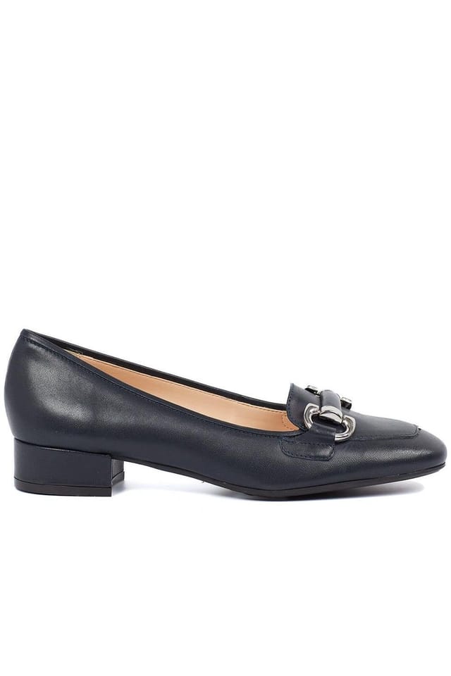 Jones Bootmaker Jones Bootmaker Women's Editta Smart Leather Slip-On Shoes in Navy - 2