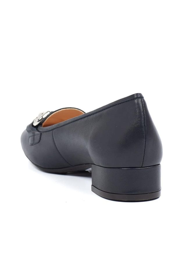 Jones Bootmaker Jones Bootmaker Women's Editta Smart Leather Slip-On Shoes in Navy - 3