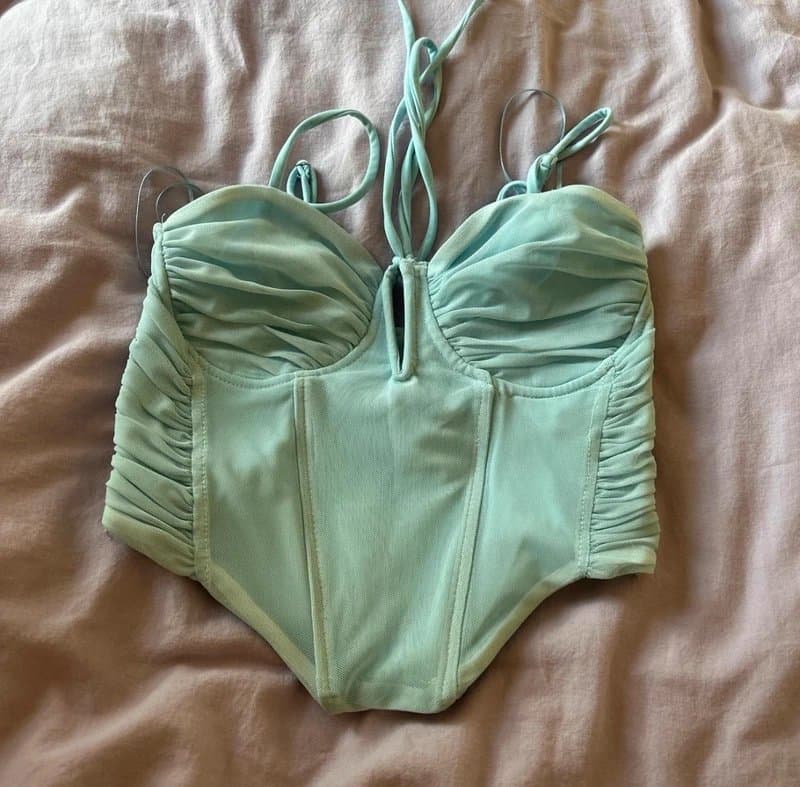 Bershka Light blue corset top