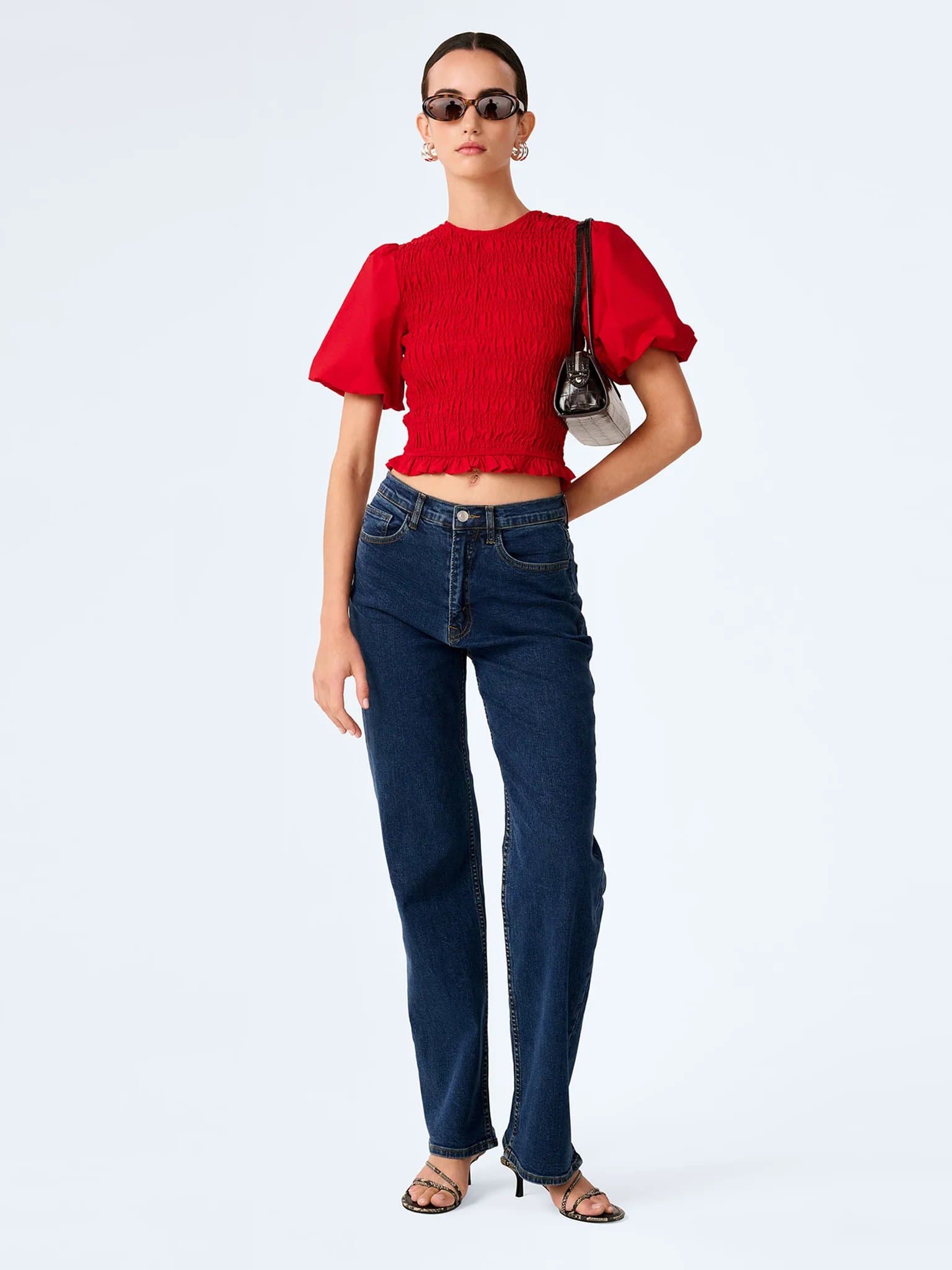 OMNES OMNES Barbados Cherry Red Crop Top