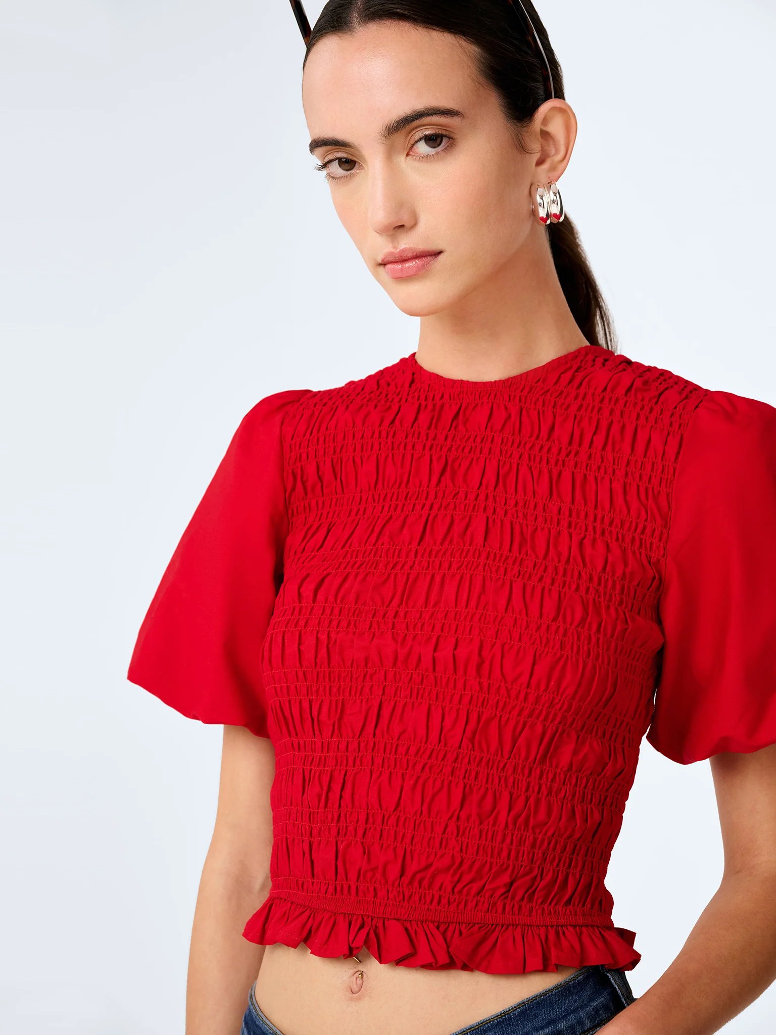 OMNES Nicolla Top in Barbados Cherry - 3