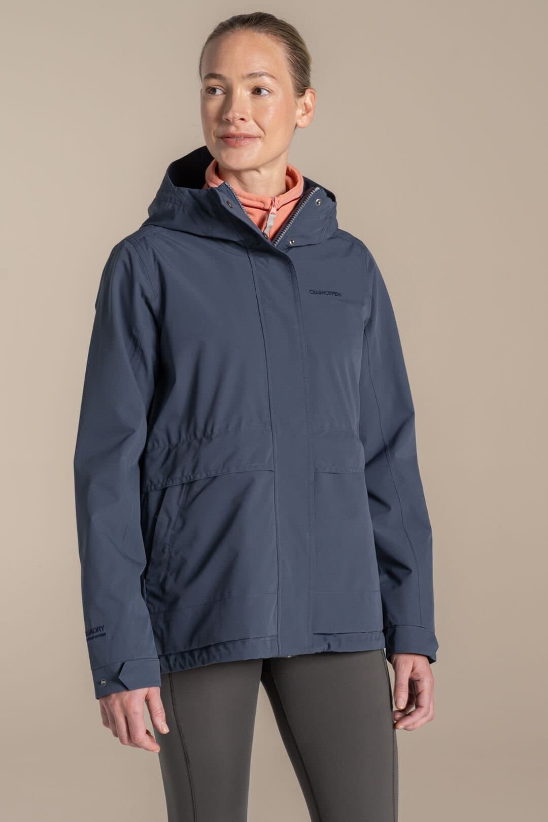 Craghoppers Craghoppers Women's National Trust Cinquefoil Waterproof Hooded Jacket in Dark Grey