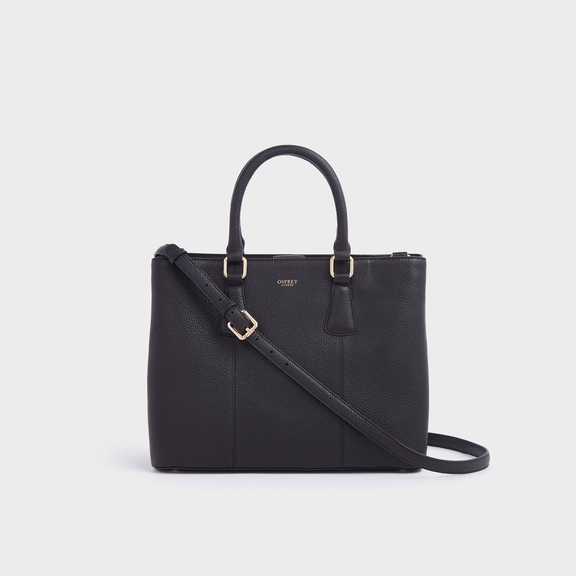 OSPREY LONDON Osprey London Black Leather Work Bag