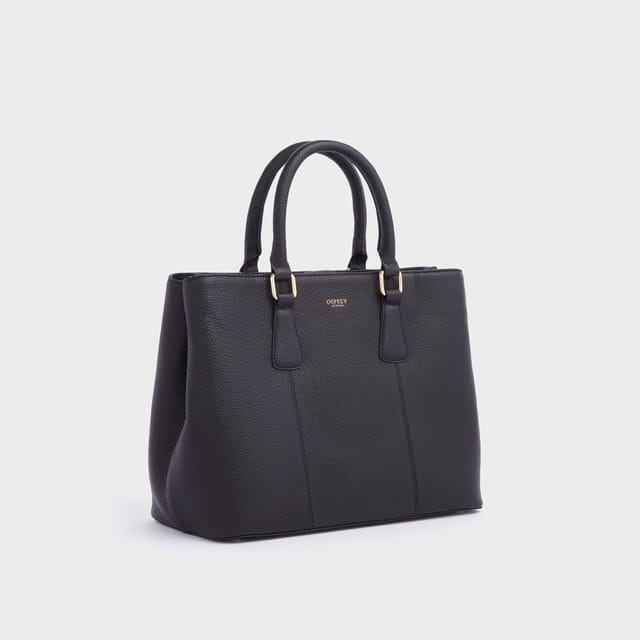 OSPREY LONDON OSPREY LONDON Women's The Adaline Leather Work Bag in Black - 3
