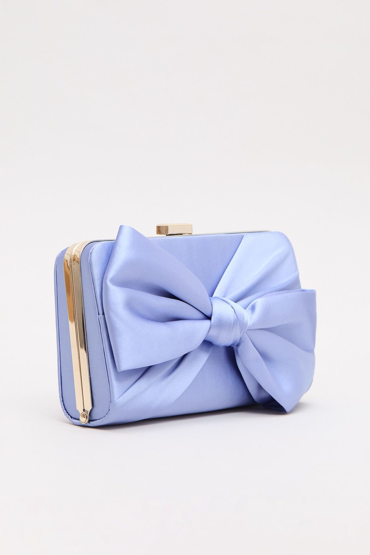 Phase Eight Phase Eight Women's Satin Clutch Bag in Baby Blue - 4
