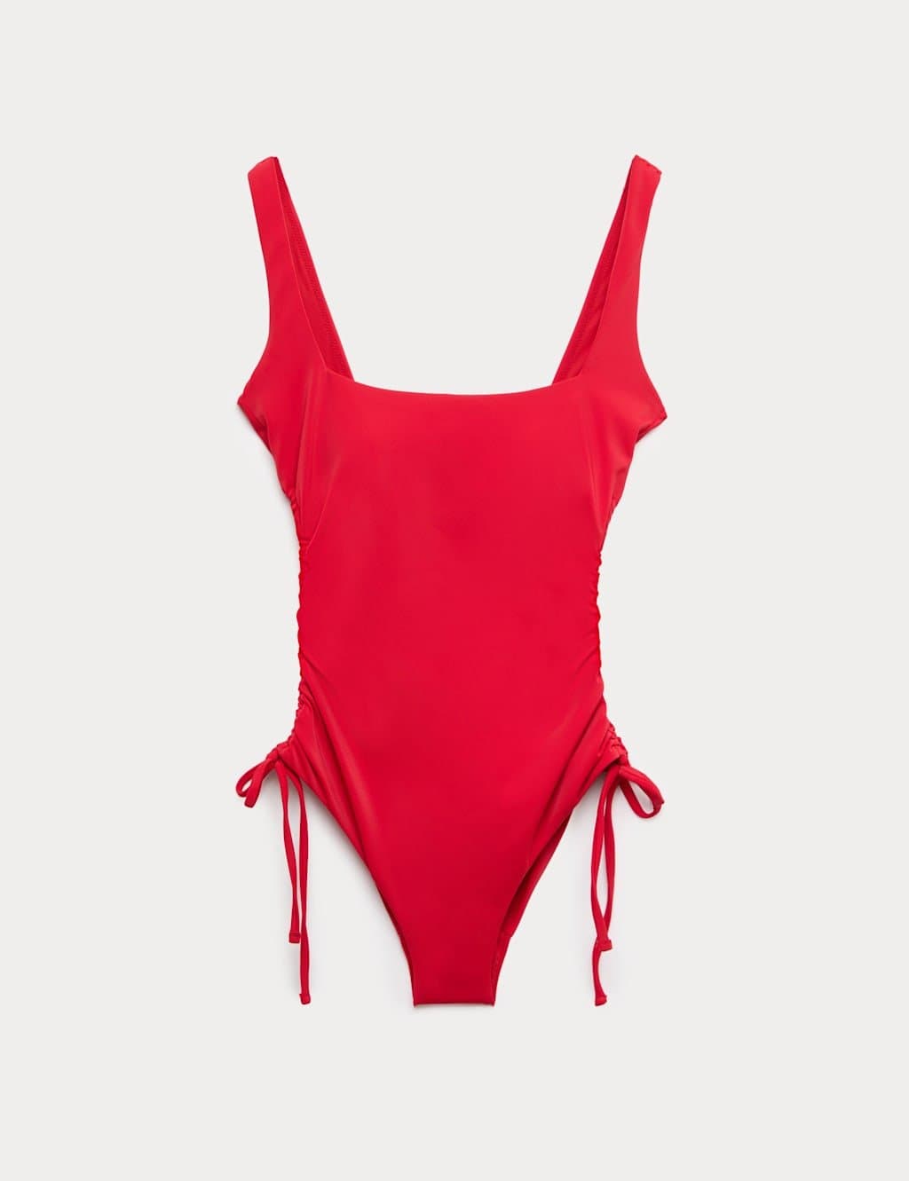 Marks & Spencer M&S Padded Drawstring Side Square Neck Swimsuit Lacquer Red