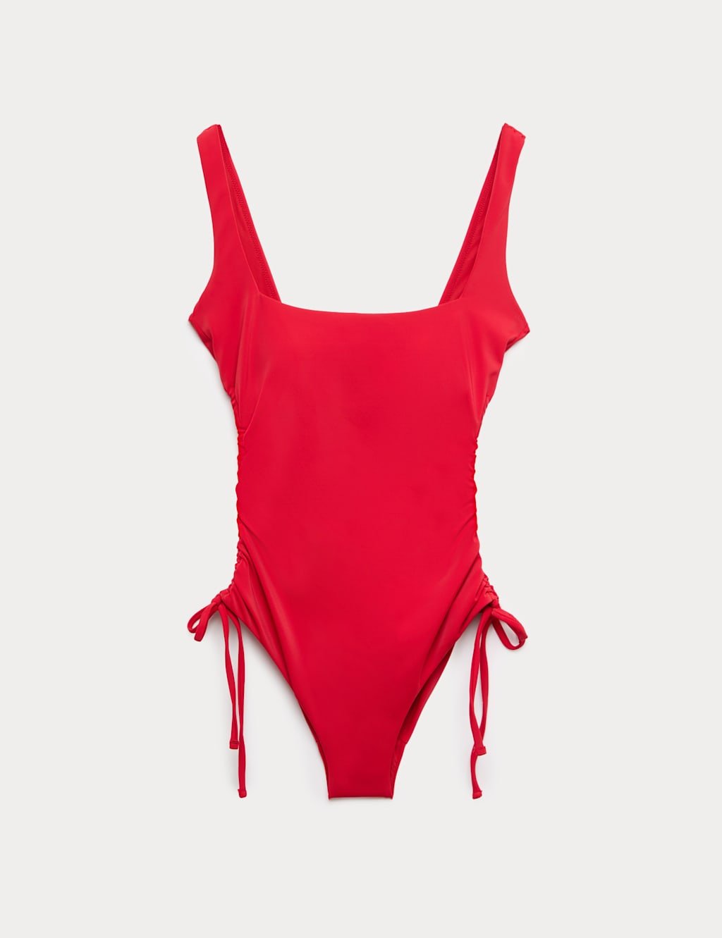 Marks & Spencer M&S Padded Drawstring Side Square Neck Swimsuit Lacquer Red - 2