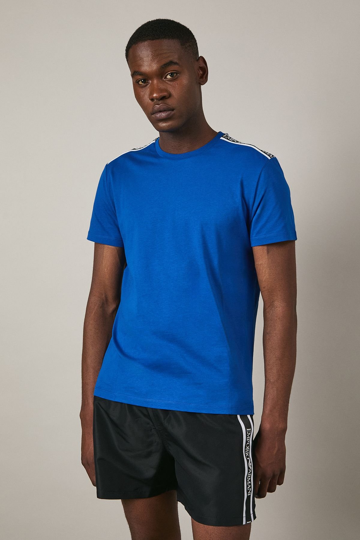 Emporio Armani Emporio Armani Men's Crew Neck Tape T-Shirt Blue - 2