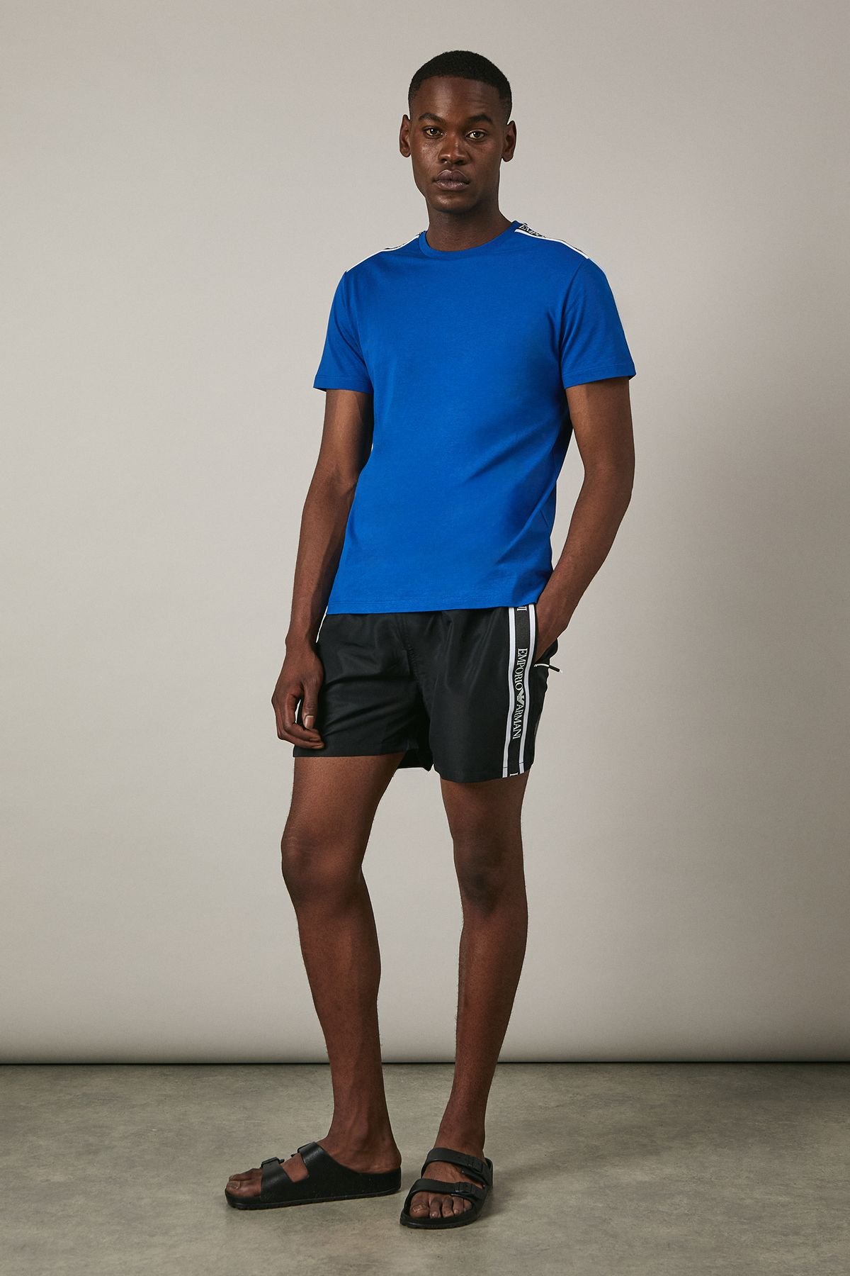 Emporio Armani Emporio Armani Men's Crew Neck Tape T-Shirt Blue - 3