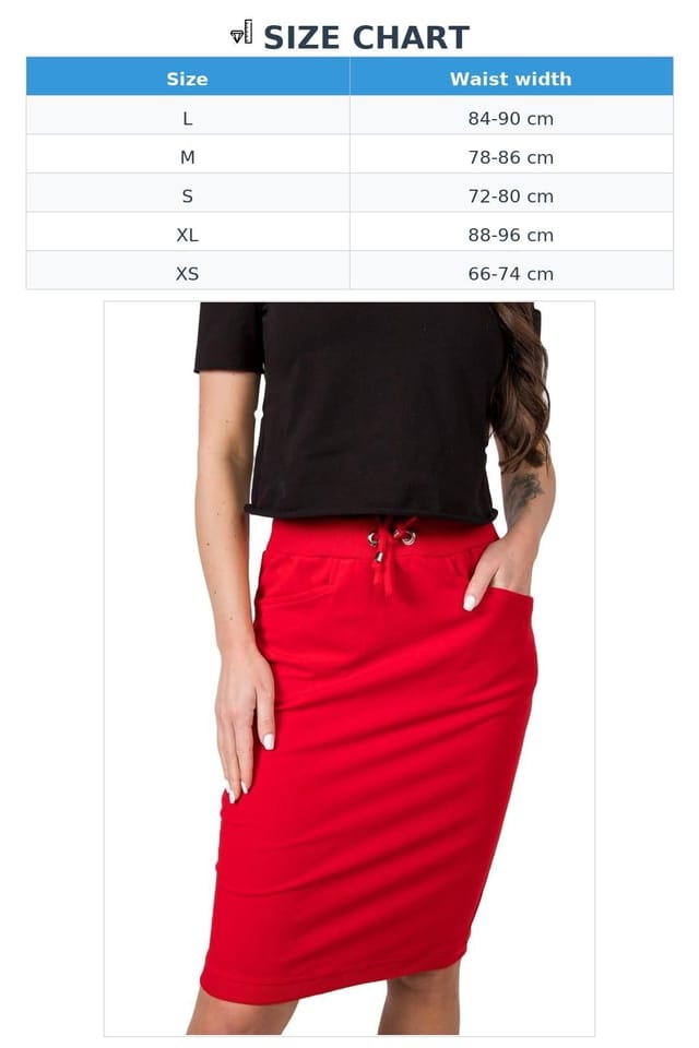 Love Lace Love Lace Women's Sweatshirt Skirt with Elastic Ties Pockets in Red - 3