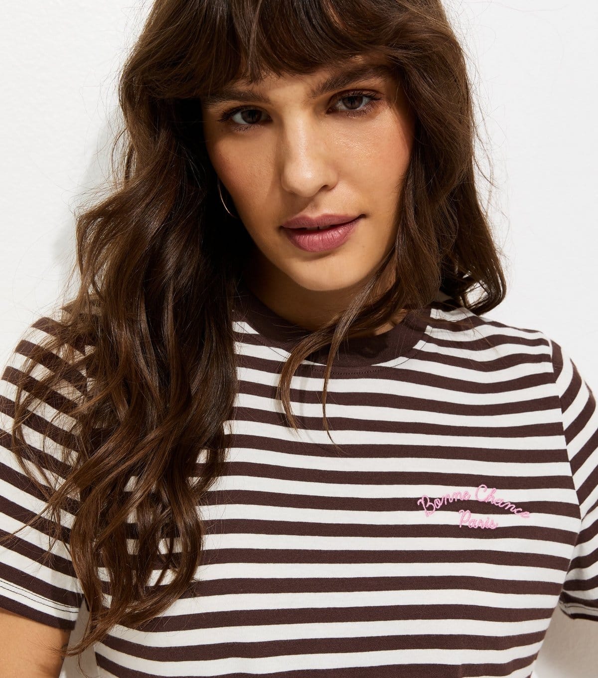 New Look Brown Cotton Striped T-Shirt