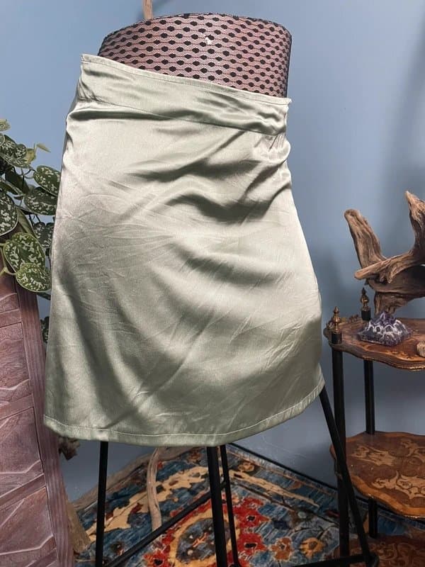 Nigel Preston Free people x Nigel Preston pale green satin mini skirt