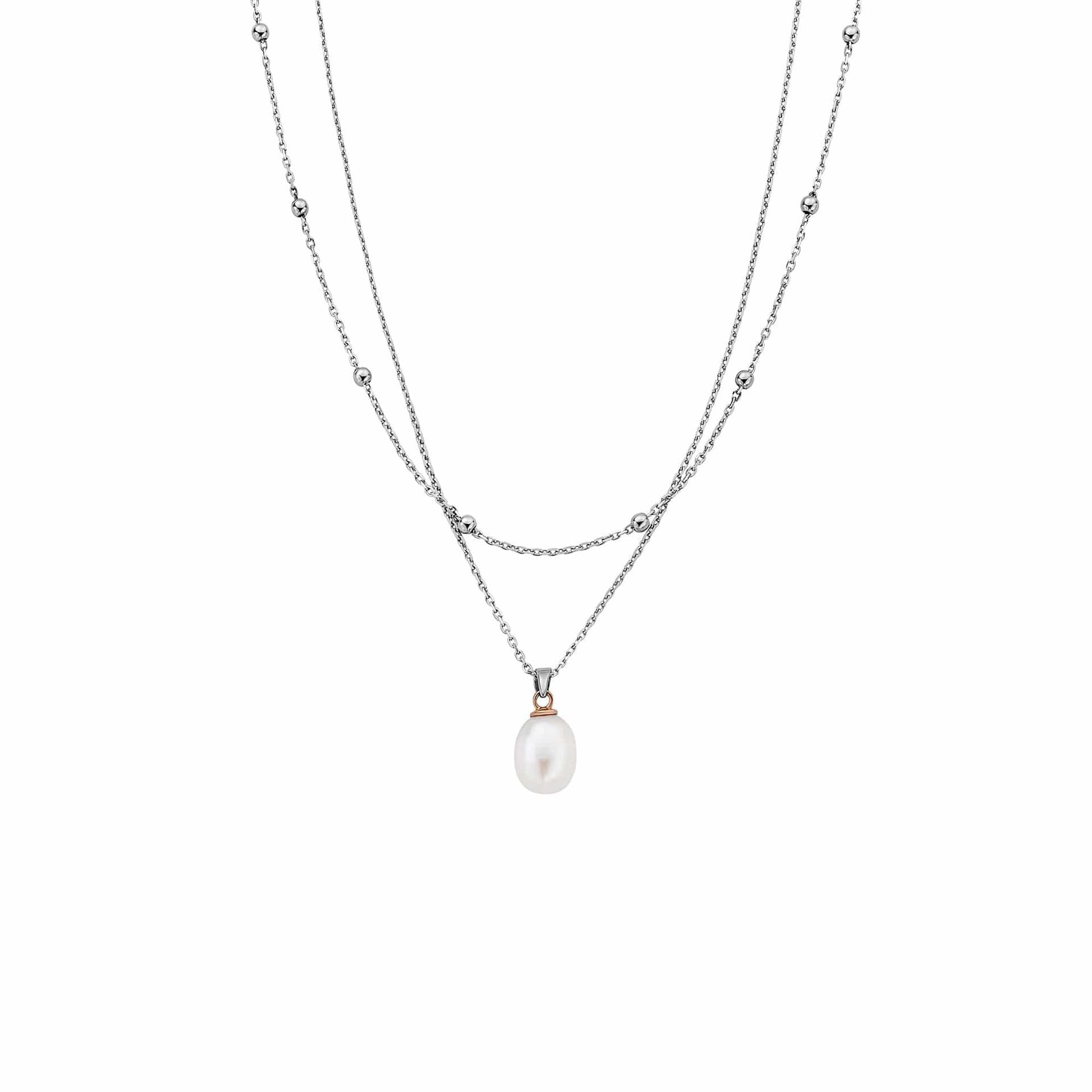 Clogau Clogau Women's Nature's Wonder Sterling Silver Beachcomber Layered Necklace with Pearl in Metallics