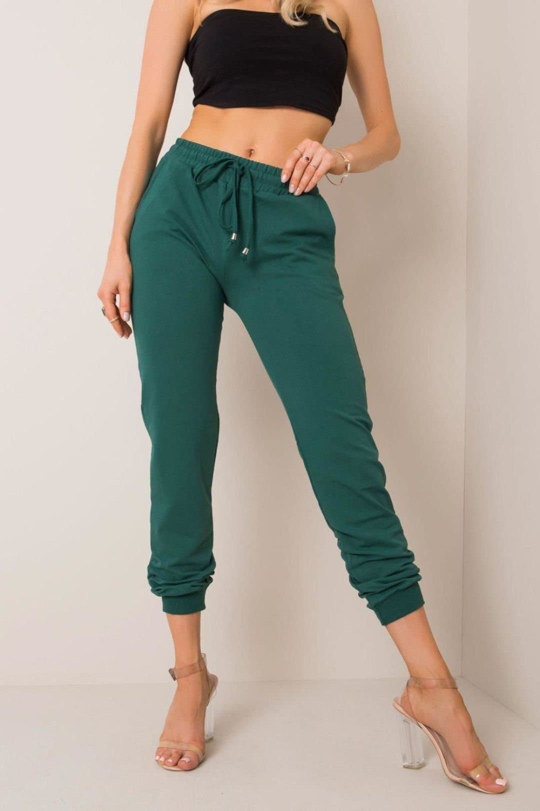 Love Lace Love Lace Women's Narrow Leg Comfort Sweatpants Track Pants in Green
