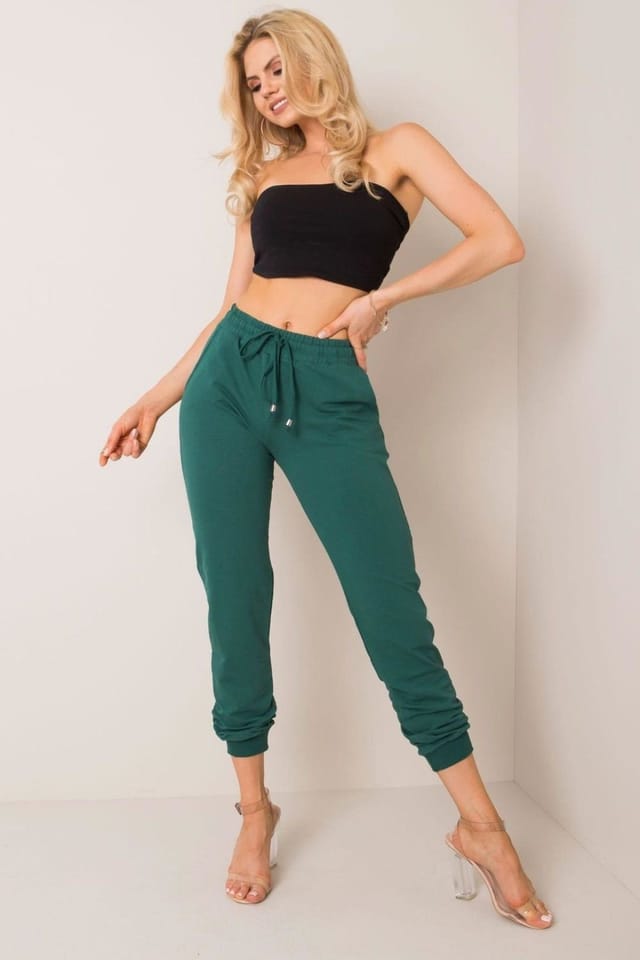 Love Lace Love Lace Women's Narrow Leg Comfort Sweatpants Track Pants in Green - 2