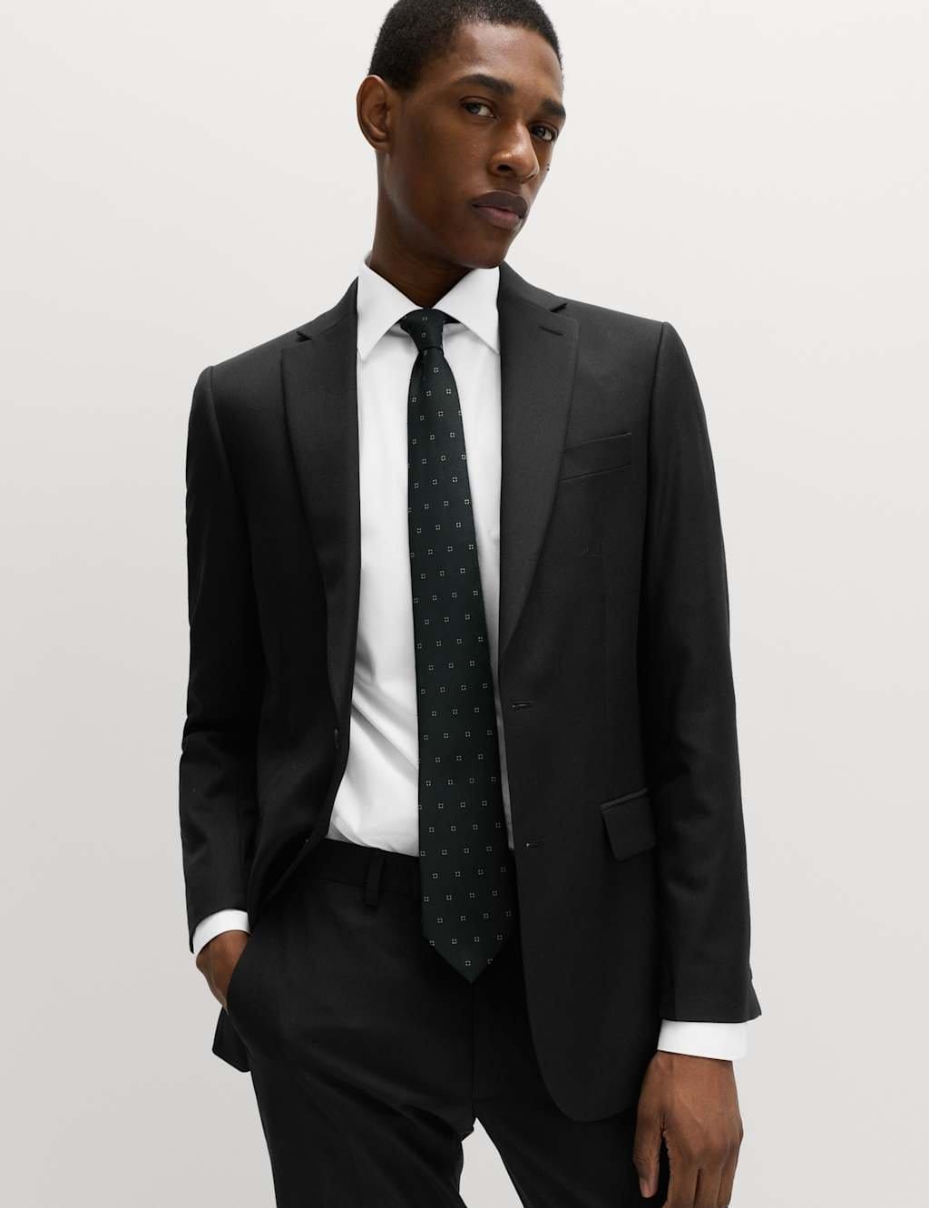 Marks & Spencer M&S Tailored Fit Stretch Ultimate Suit Jacket Black - 1