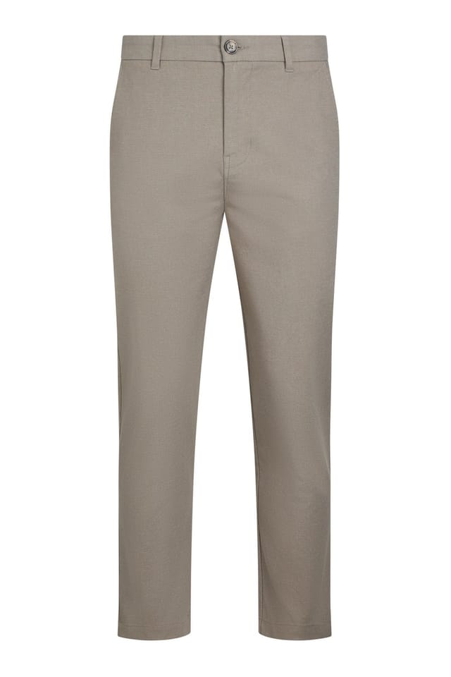 Weird Fish Weird Fish Men's Charleigh Textured Chino Trousers in Stone - 2