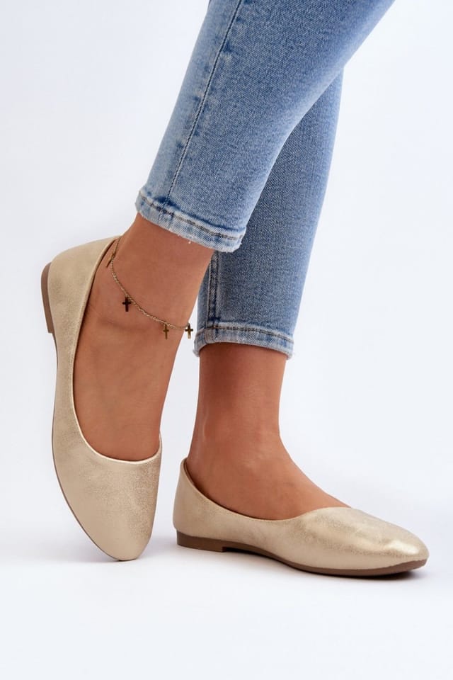 Love Lace Love Lace Women's Slip On Ballet Flats with Soft Insole for Comfort in Gold - 2