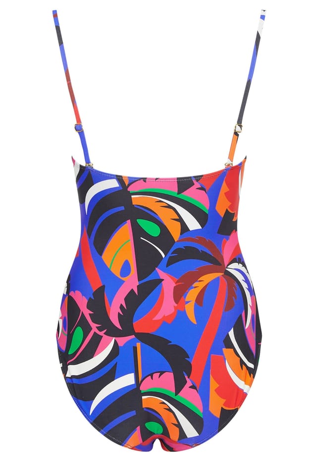 Star By Julien Macdonald Star by Julien Macdonald Women's Abstract Print Tummy Control Swimsuit in Blue - 3