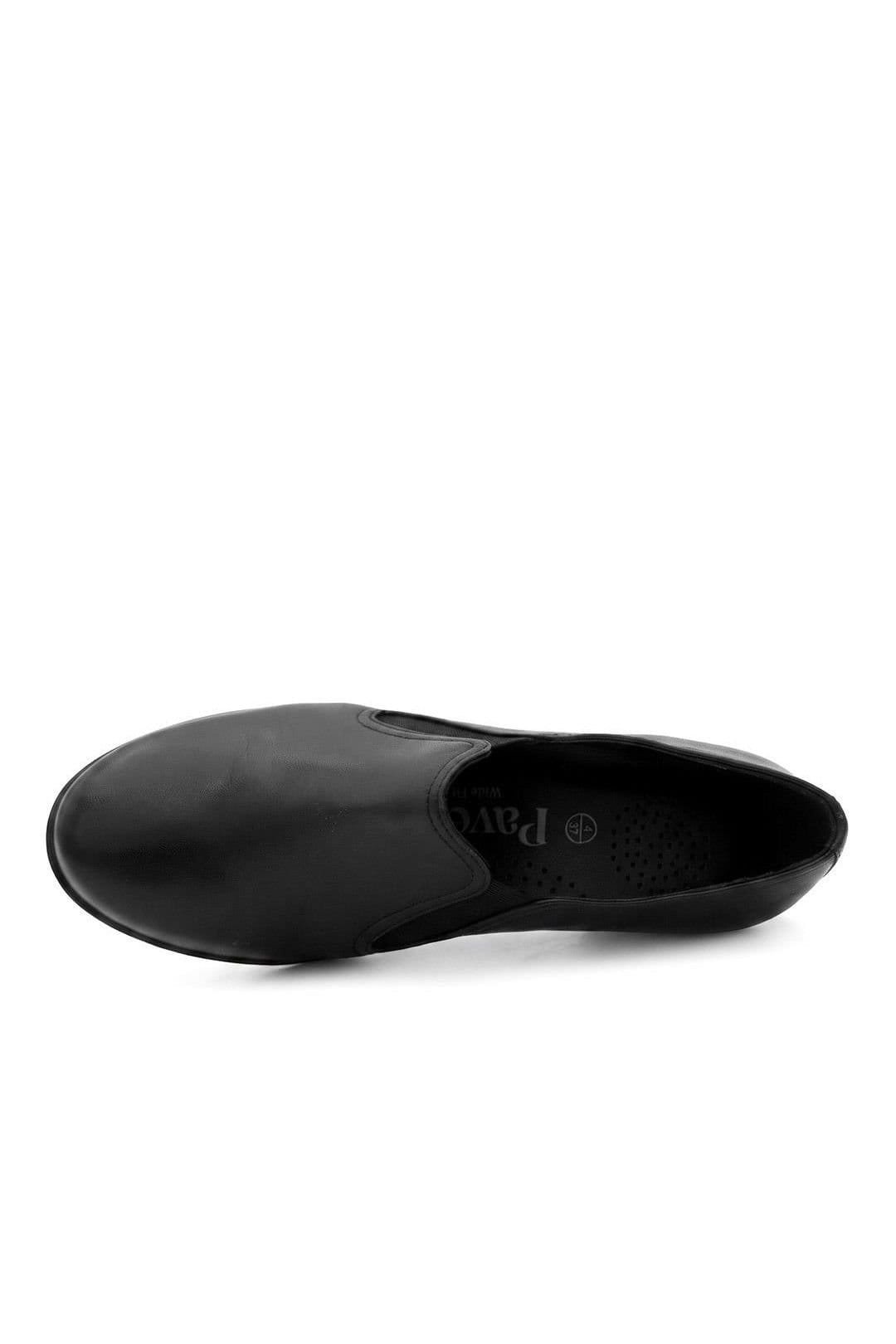 Pavers Pavers Women's Wide Fit Leather Block Heel Slip On Shoe Boots in Black - 4