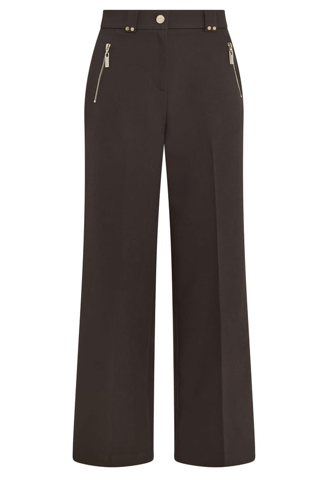 Star By Julien Macdonald Star by Julien Macdonald Women's Tailored Wide Leg Trousers in Chocolate - 2