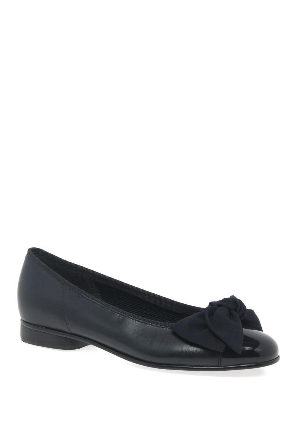 Gabor Gabor Women's 'Amy' Bow Trim Ballerina Pumps in Navy - 4